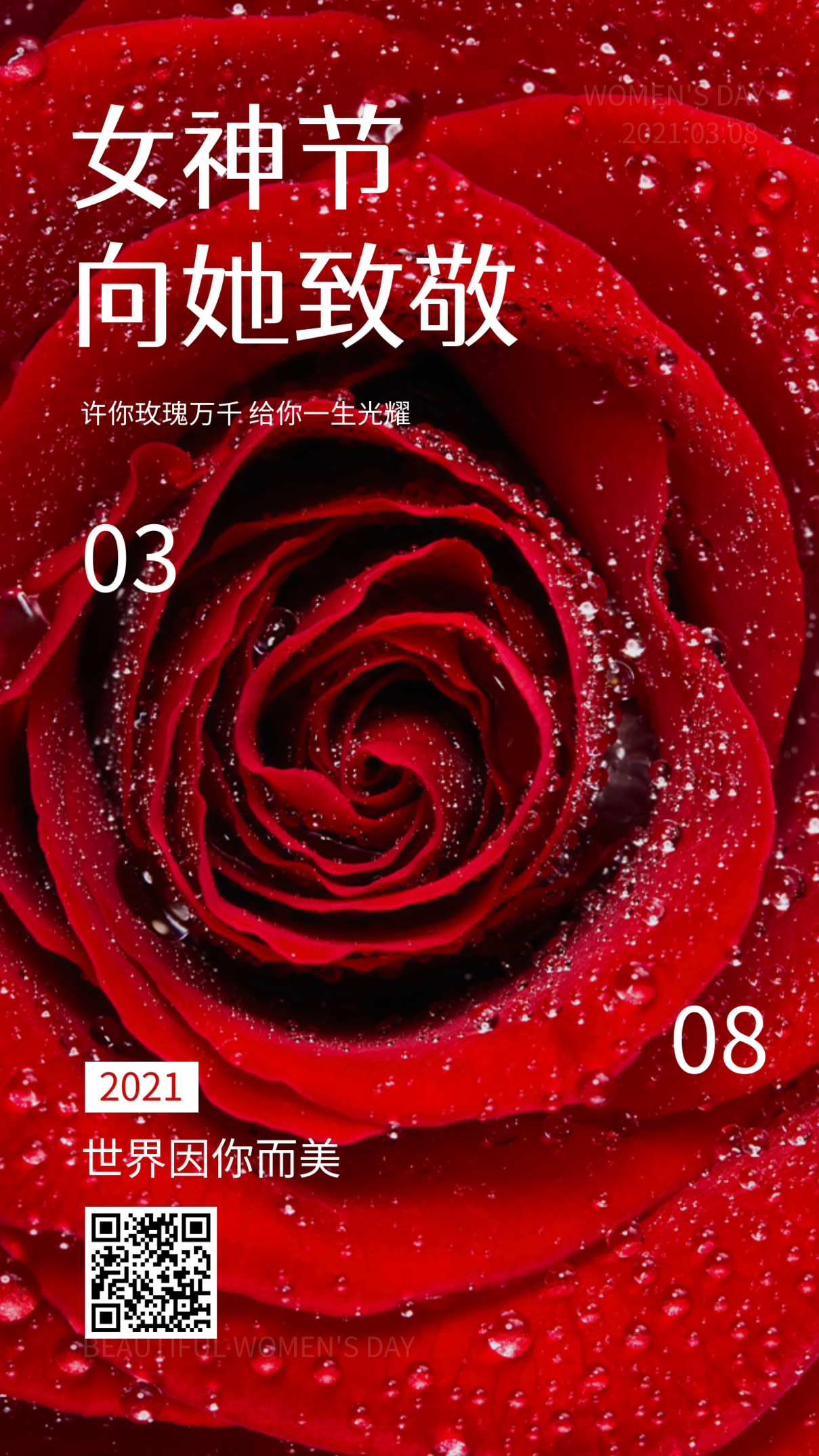 摄影图38女神节妇女节节日祝福手机海报