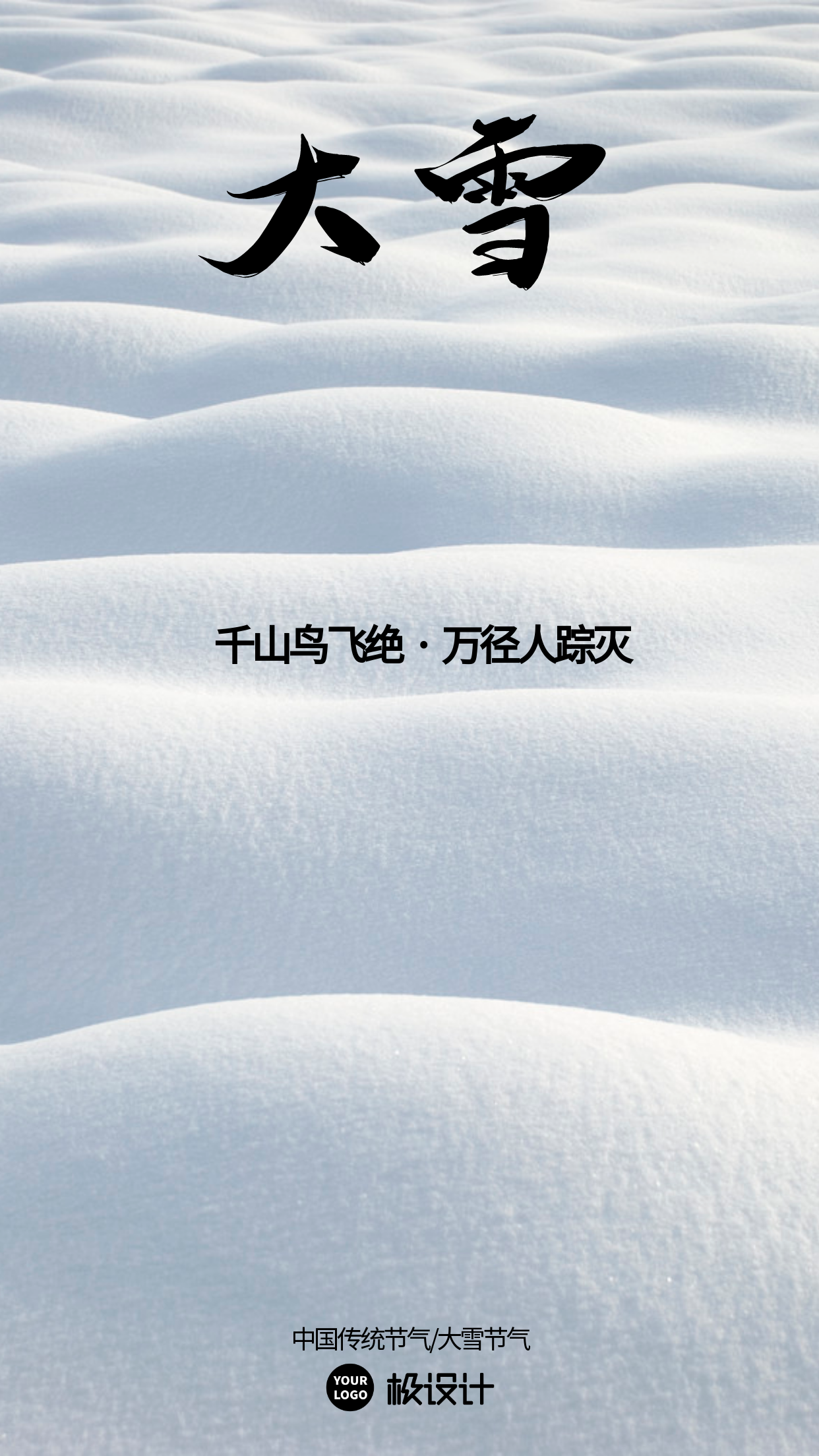 创意简约摄影风大雪节气手机营销海报