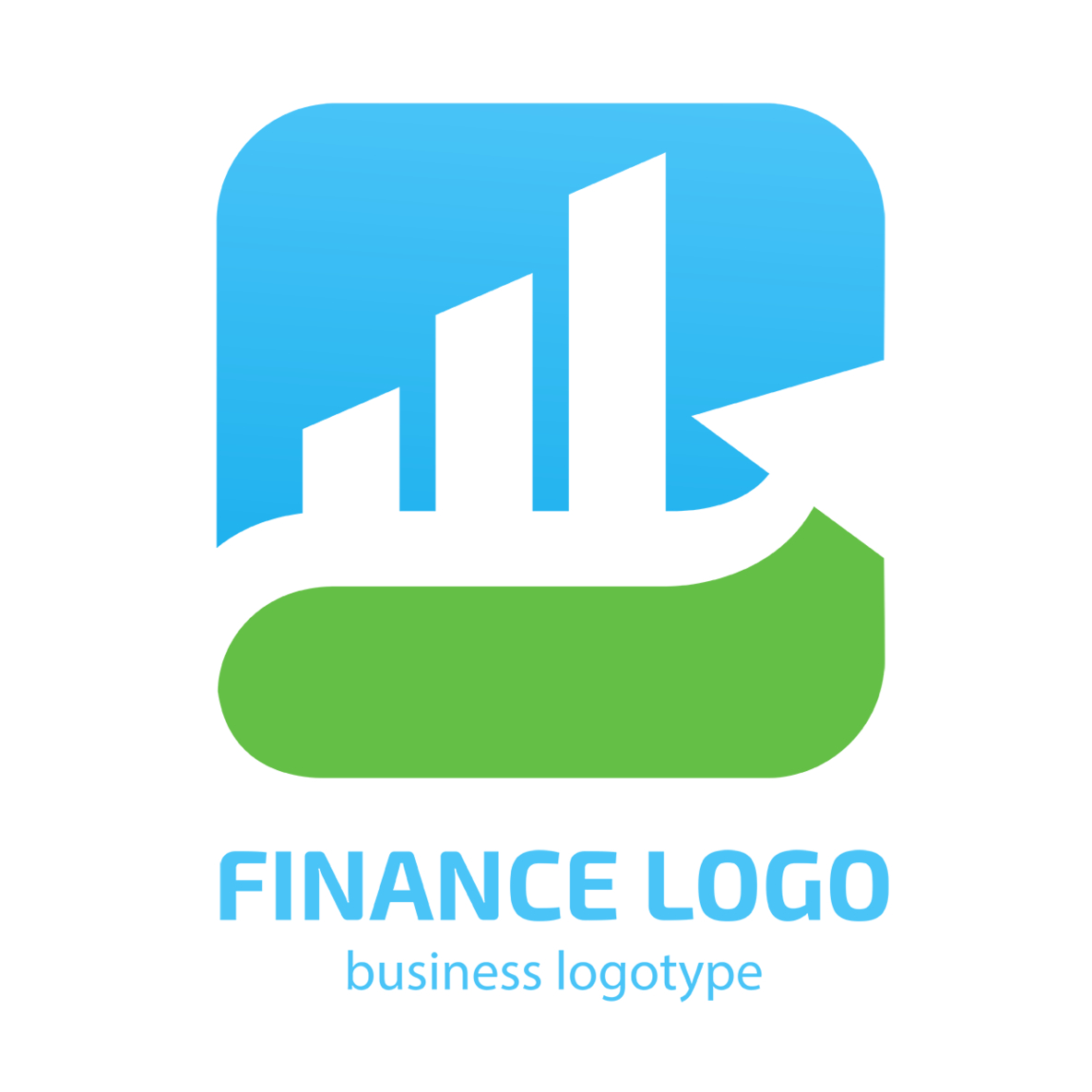 金融蓝绿方形logo