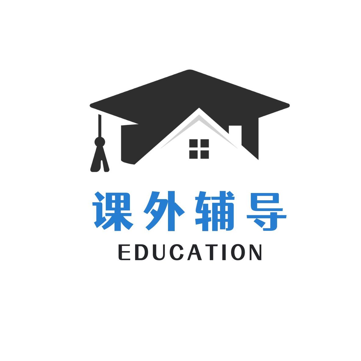 logo学生住房徽标模板。学生住宿矢量设计。学士帽和房子屋顶标识