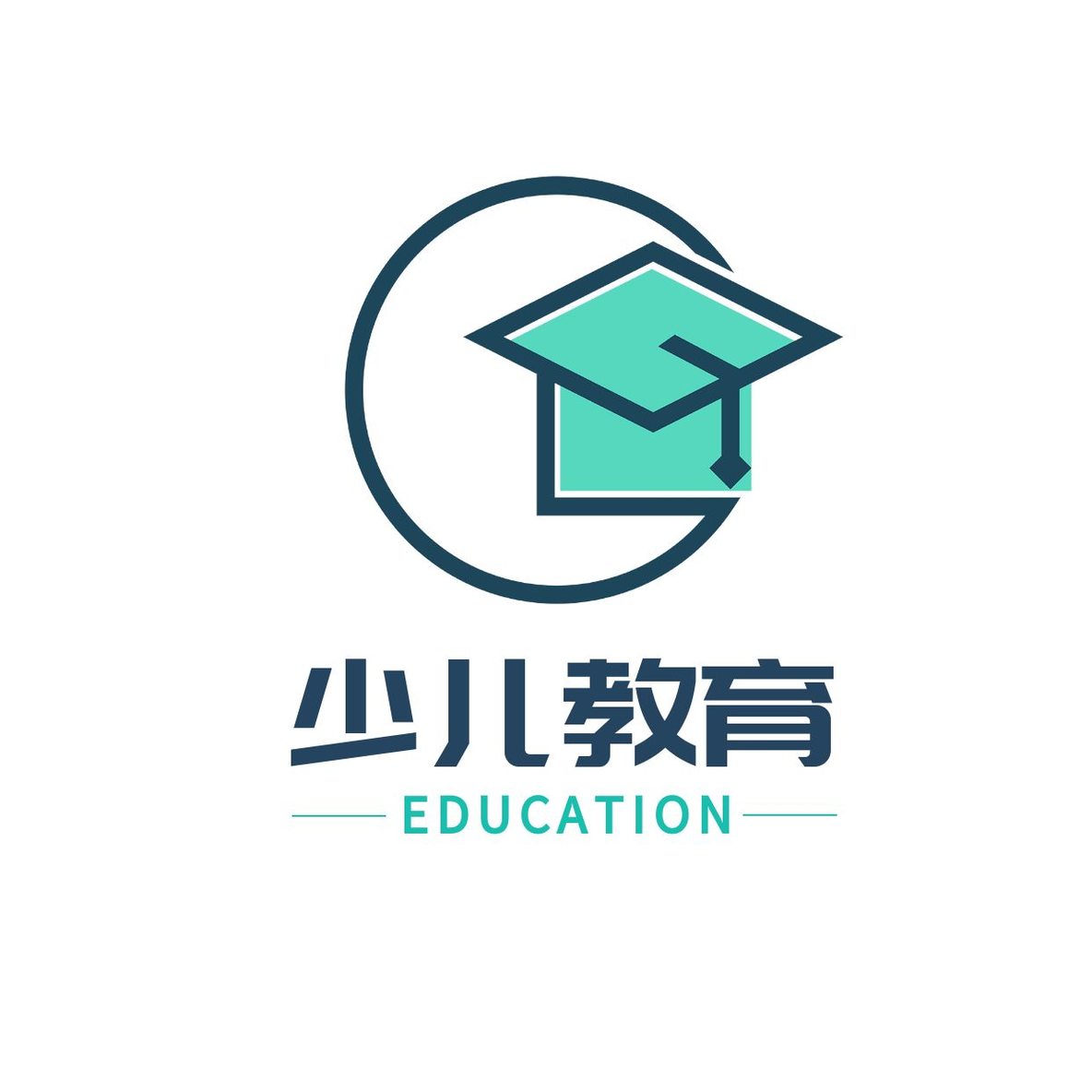 教育圆形博士帽logo