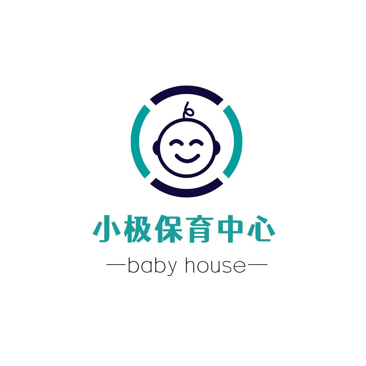 母婴蓝笑小孩logo