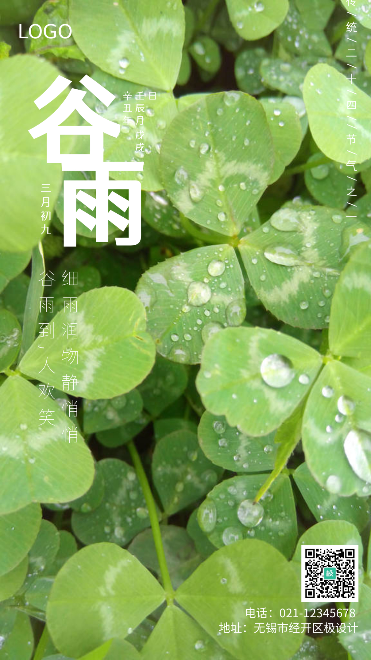 中华传统节气之谷雨手机摄影图海报